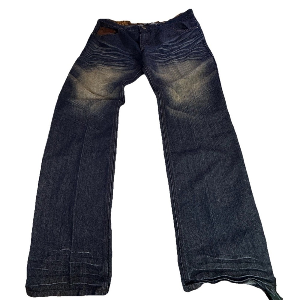 Men's Bare‎ Fox Premium Couture 26x33 Dark Wash Jeans Y2K Streetwear Denim